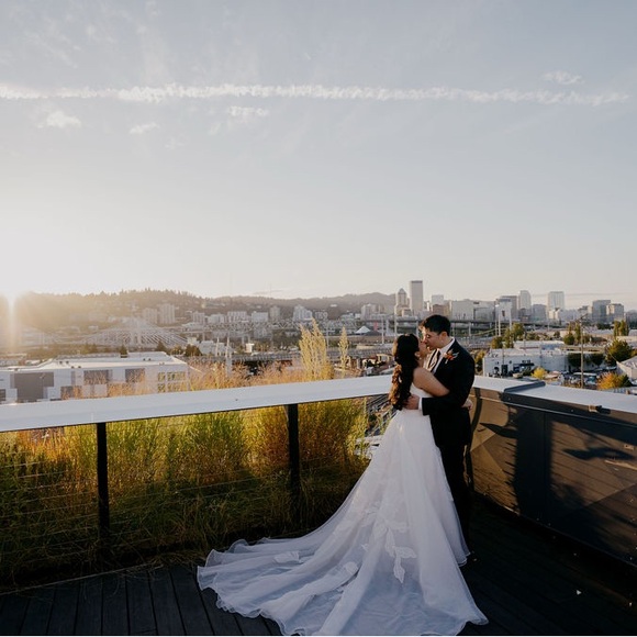 Jenny Yoo Abernathy Wedding Dress Size 10 Anthropologie Dress - Picture 5 of 6